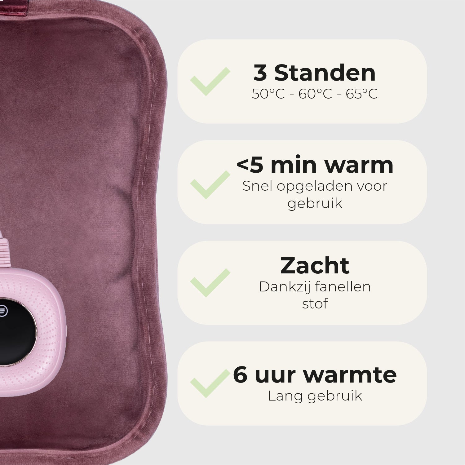 Elektrische Kruik Bellune - Langdurige Warmte met Hoes