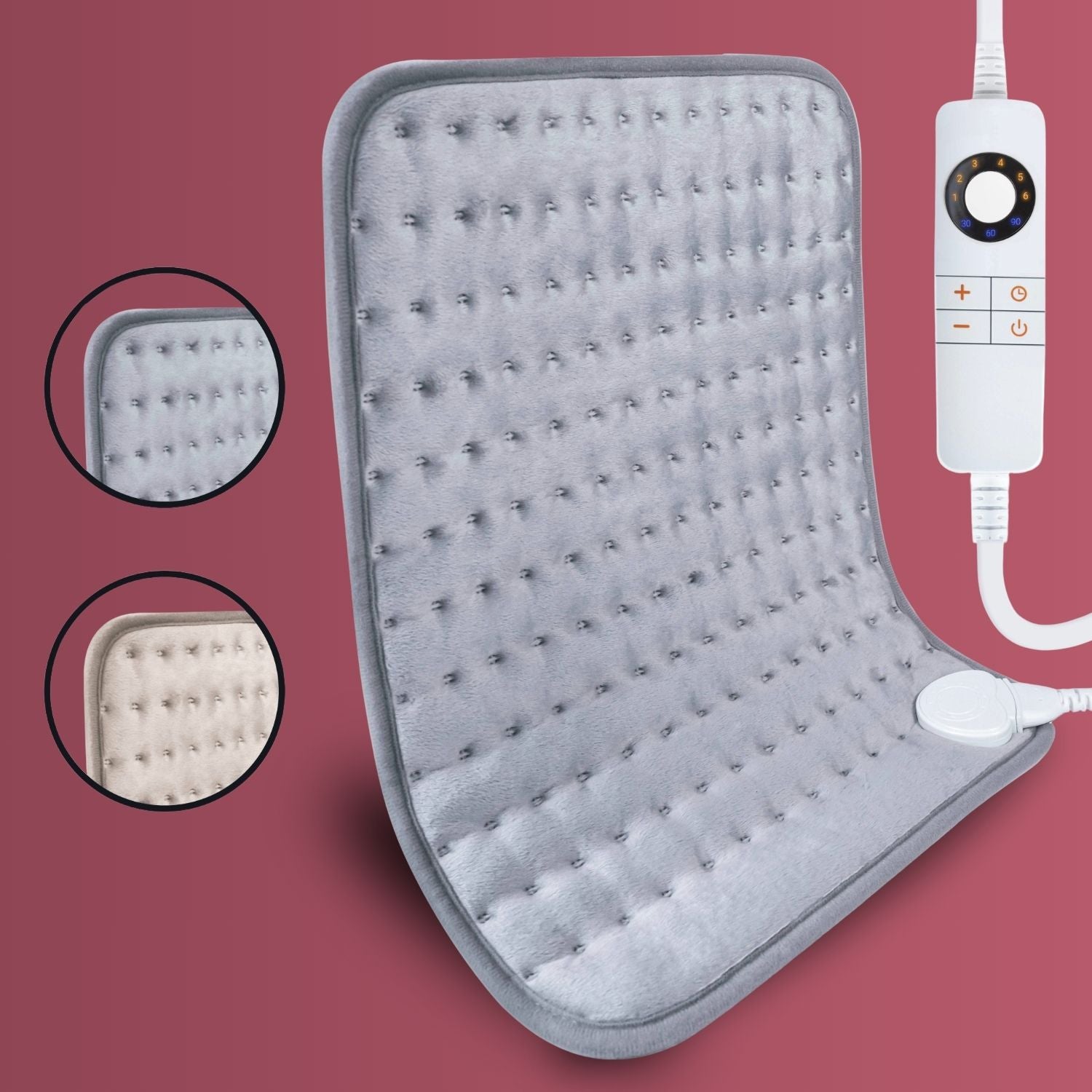 STAUS&BACH HeatMat - Elektrisch warmtekussen met timer - Grijs | Grijs | Nieuw | SB-HM-ANT