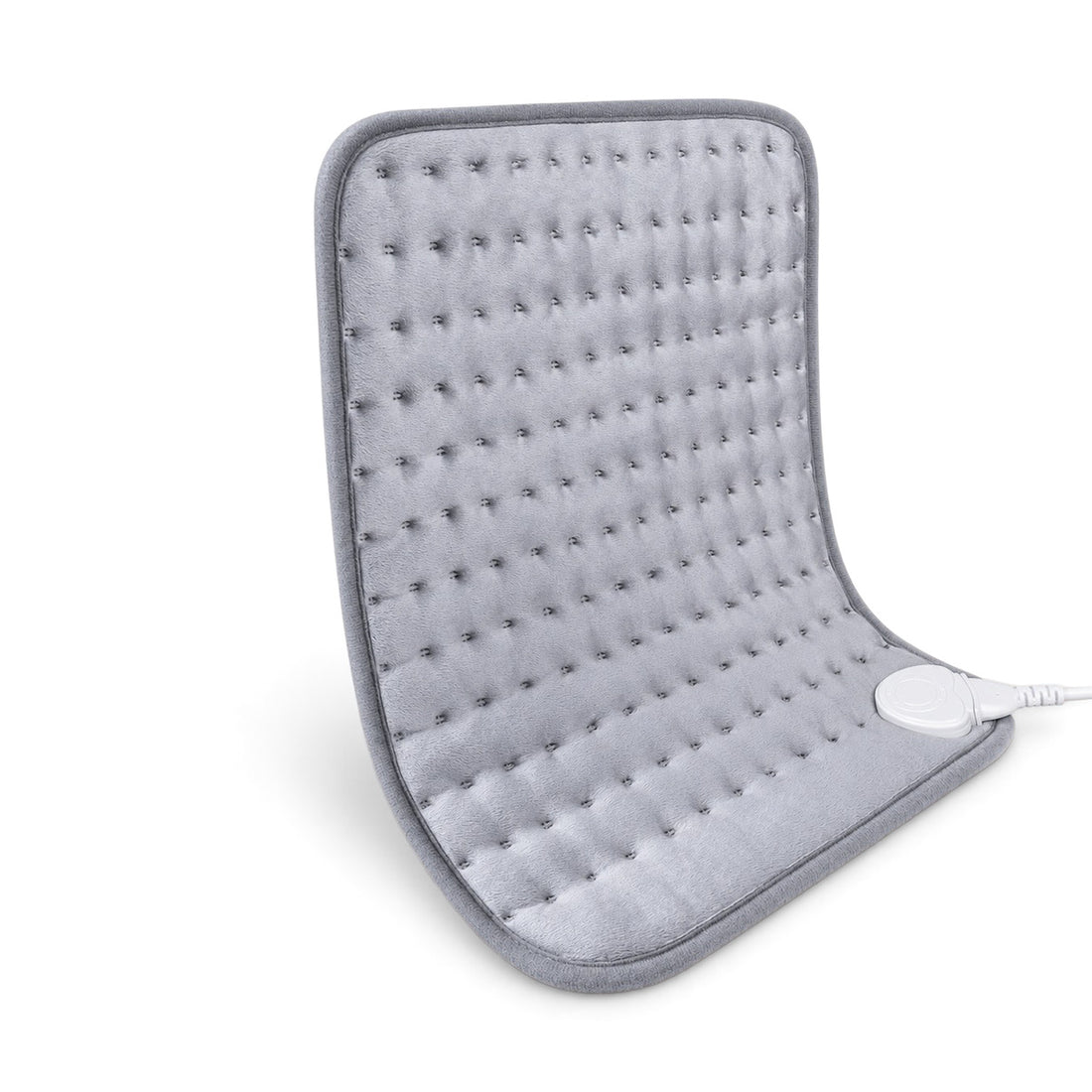 Coussin chauffant électrique HeatMat gris avec coins arrondis et tissu matelassé