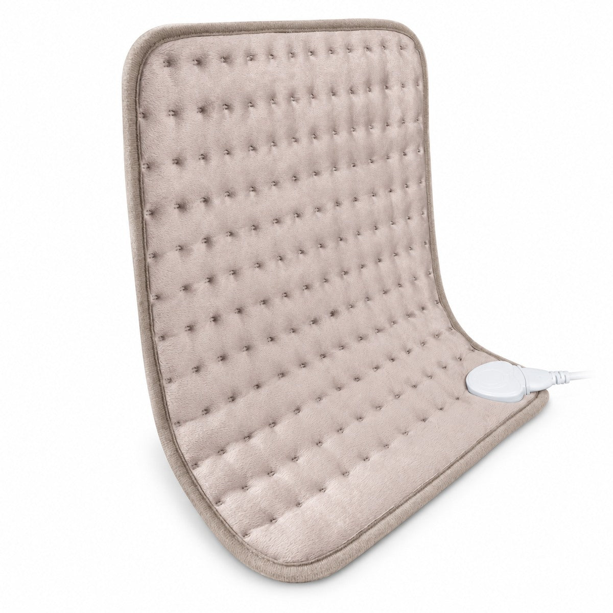 Coussin chauffant électrique HeatMat rose poudré clair avec coins arrondis et tissu matelassé