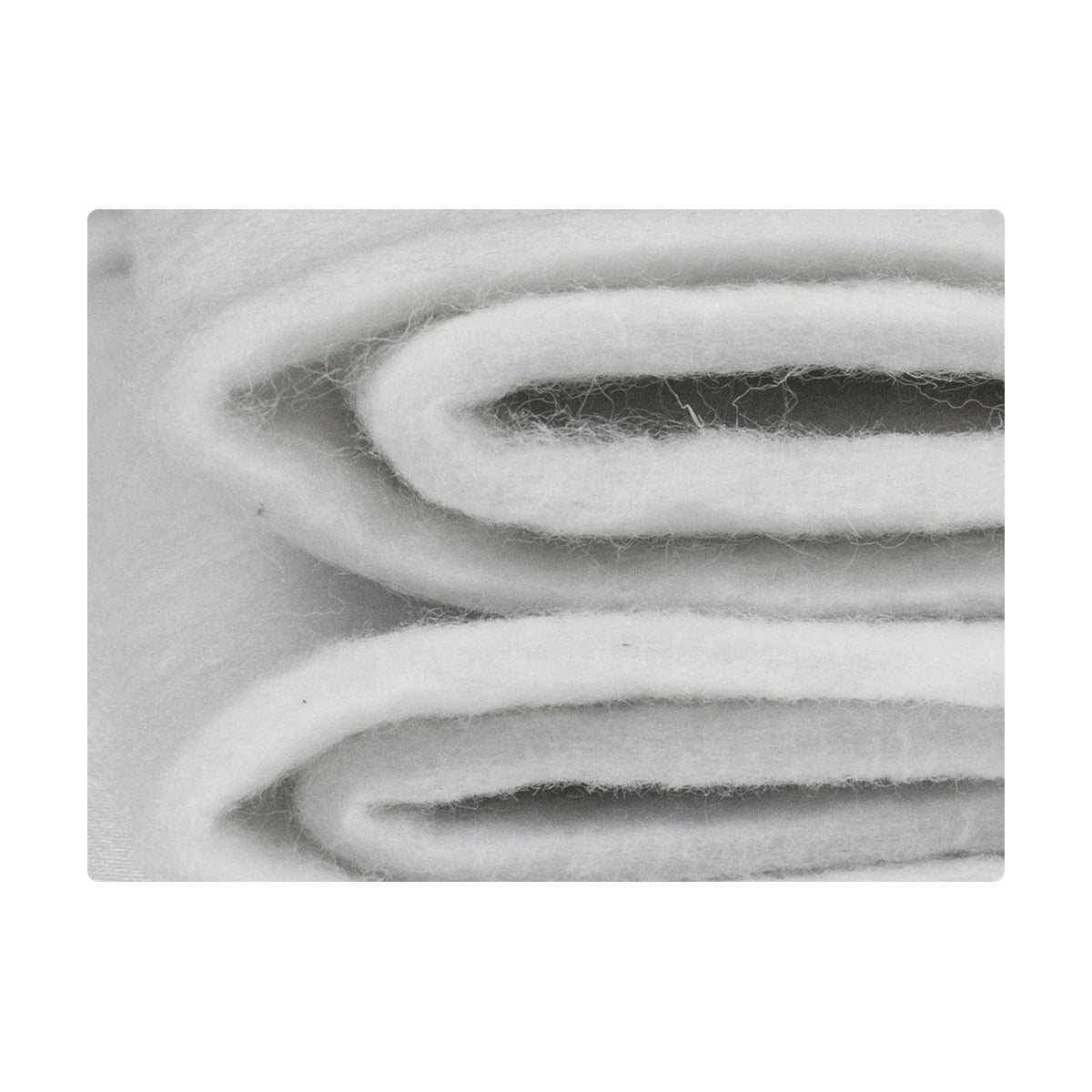 Feutre pour planche à repasser Ironiq Pad en gros plan, couches de feutre blanc pliées