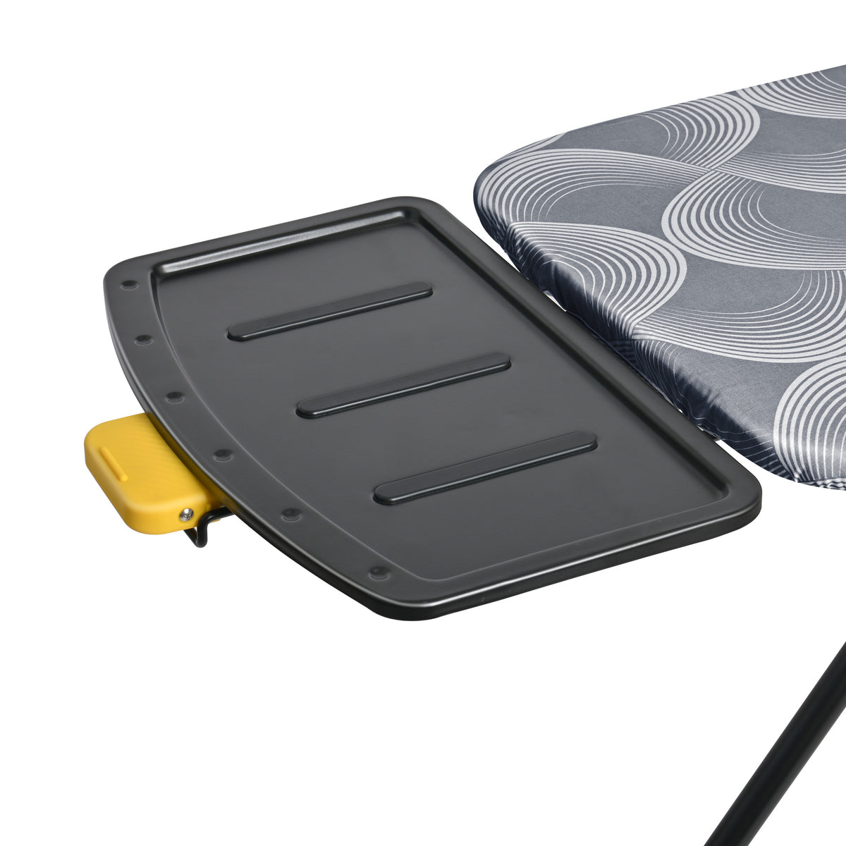 Planche à repasser Ironiq Pro X pour centrale vapeur en gris foncé, support pour l'unité vapeur avec petit verrou jaune