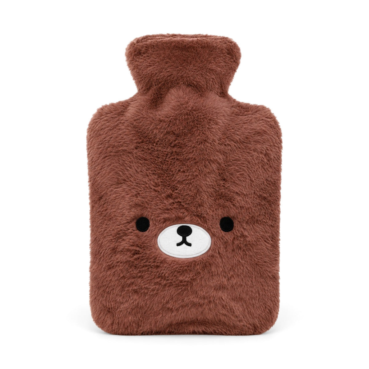 Bouillotte FuzzyBear marron avec housse et visage d'ours